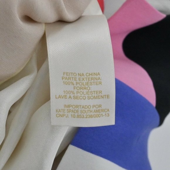 KATE SPADE Womens Sz 2 Go Fly A Kite Skirt Pink Black Blue Yellow Fit and Flare - Picture 9 of 10